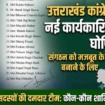 उत्तराखंड प्रदेश कांग्रेस कमेटी की नई कार्यकारिणी घोषित, संगठन को मजबूत करने के लिए नई टीम का गठन