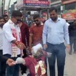 हल्द्वानी प्रकरण को लेकर राहुल गांधी के बयान के विरोध में अंबेडकर महामंच ने किया पुतला दहन